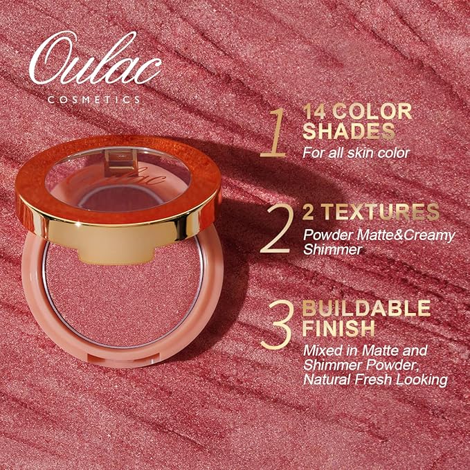 Oulac Baby Pink Blush Makeup| Highly Pigmented Cream Blush| Natural Matte Glow| Shape & Highlight Face| Cruelty-Free Vegan Blush | Pink Blush 4.8g