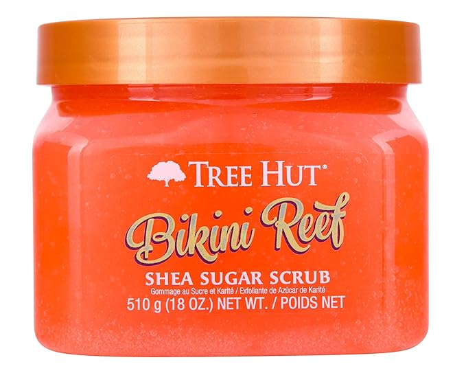 Tree Hut Bikini Reef Shea Sugar Scrub | Exfoliating Body Scrub Removes Dead, Dry Skin for a Soft & Hydrated Feel | Nourishing Essential Body Care | 18 fl oz.