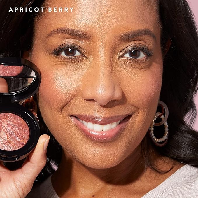 LAURA GELLER NEW YORK Baked Blush-n-Brighten Marbleized Blush - Apricot Berry - Creamy Lightweight - Satin Finish