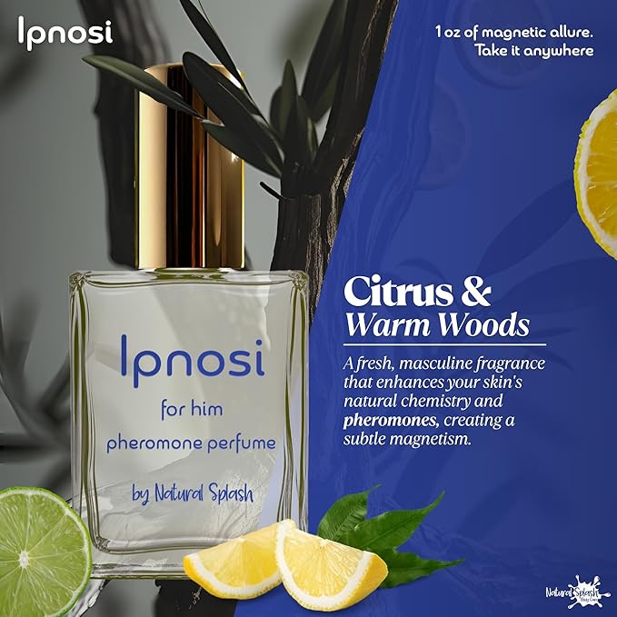 lpnosi For Him Pheromone Perfume, Long-Lasting Fragrance Infused with Natural Essences & Powerful Pheromones, Irresistible Scent for Men, Spray, Travel-Friendly, Natural Splash Body Care, 1 fl oz