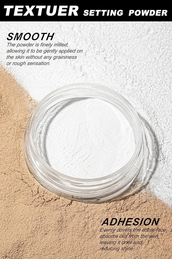 MAEPEOR Matte Setting Loose Powder 8 Colors Smooth and Lightweight Face Powder for Brightening and Setting Makeup with Face Puff (01 Desert)