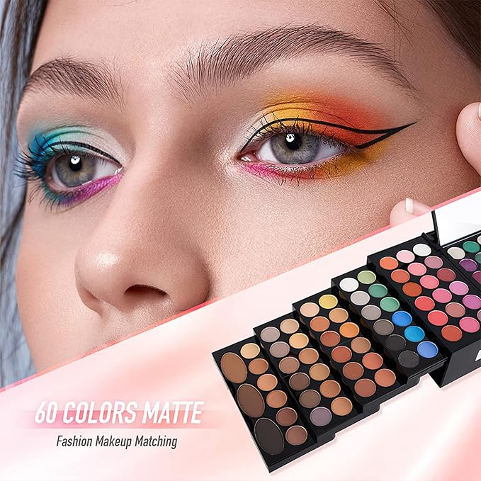 Eyeshadow Palette Cosmetics,Contour Palette Maquillaje Para Mujer,makeup Kit for Women Full Kit,With 142 Color Eyeshadow 3 Color Blush 3 Color Eyebrow Powder…