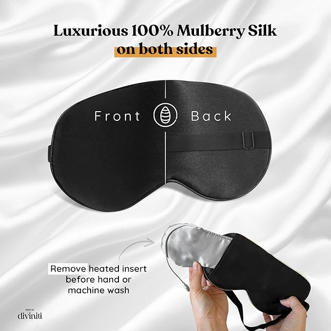 Heated Eye Mask for Dry Eye Relief - Stye Eye Treatment, Warming Eye Mask for Dry Eyes Mask Warm Compress for Eyes, Sinus Mask Heated Eye Patch - Dry Eye Mask with Moist Heat Electric Warming - Black