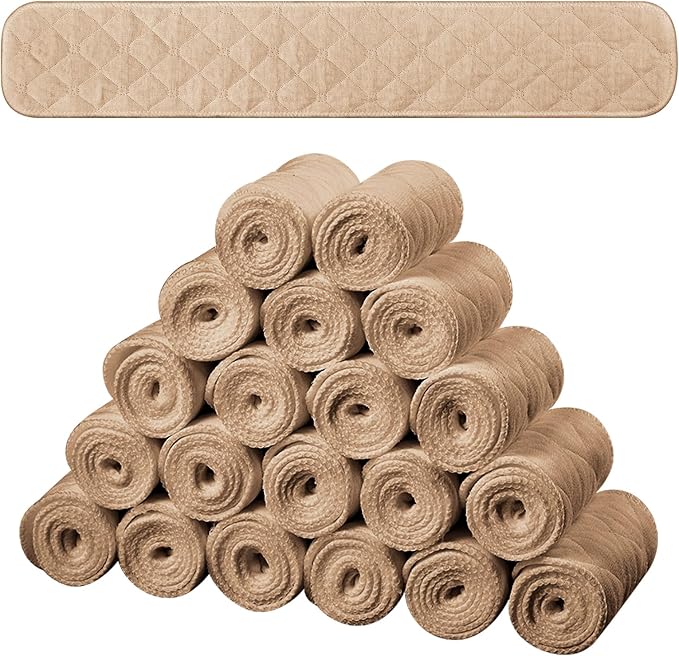 Toulite 20 Pcs Bra Liners for Sweat 18x3 Inch 3 Layer Washable Rectangle Cotton Under Breasts Pads for Women Absorb Sweating