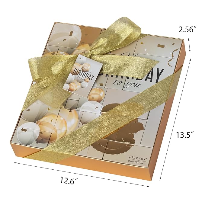 24Pcs Happy Birthday Gifts for Women Mom - Luxury Birthday Presents Spa Gift Set, Bath and Body Gift for Sister Girlfriend Wife Grandma with Necklace, Birthday Gift Set Idea for Women Female Friends