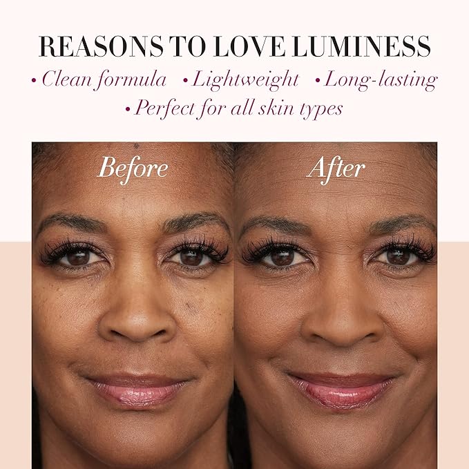 LUMINESS Airbrush Spray Silk Foundation Starter Kit - Rich Dark - Foundation, Primer & Dual-Sided Angled Buffing Brush - Medium, Buildable Coverage, Anti-Aging Formula Hydrates & Moisturizes