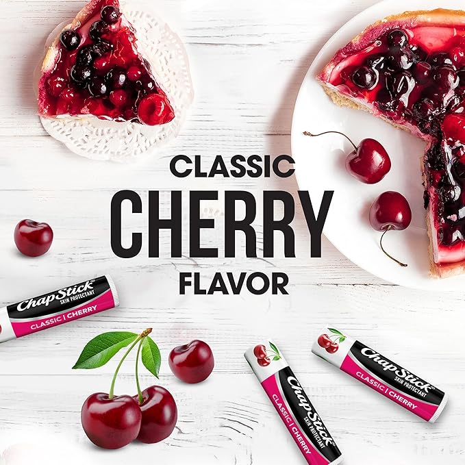 ChapStick Moisturizer 2-in-1 Lipcare SPF 15 Black Cherry 3-Pack + Classic Cherry Lip Balm 2-Pack, 0.15 Oz Ea (5 Piece Set)