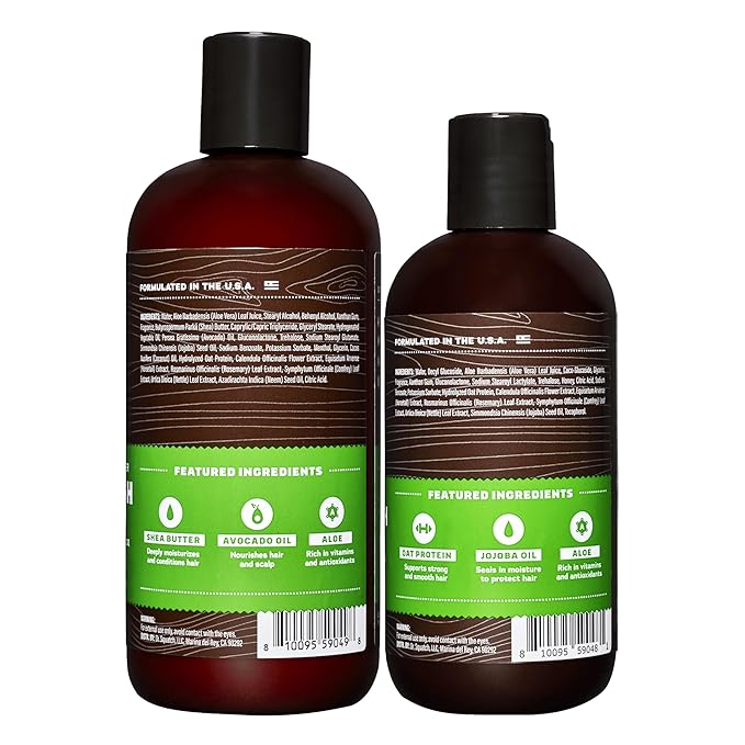 Dr. Squatch Natural Hair Bundle for Men - Healthy, Full Looking Hair - Cool Fresh Aloe Shampoo (8 fl oz), Cool Fresh Aloe Conditioner (11.5 fl oz)