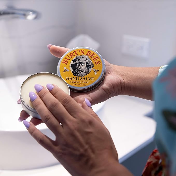 Burt's Bees Hand Salve and Moisturizing Lip Balm for Dry Skin and Chapped Lips, Classic, Natural Origin Skincare, 3 oz./0.15 oz.