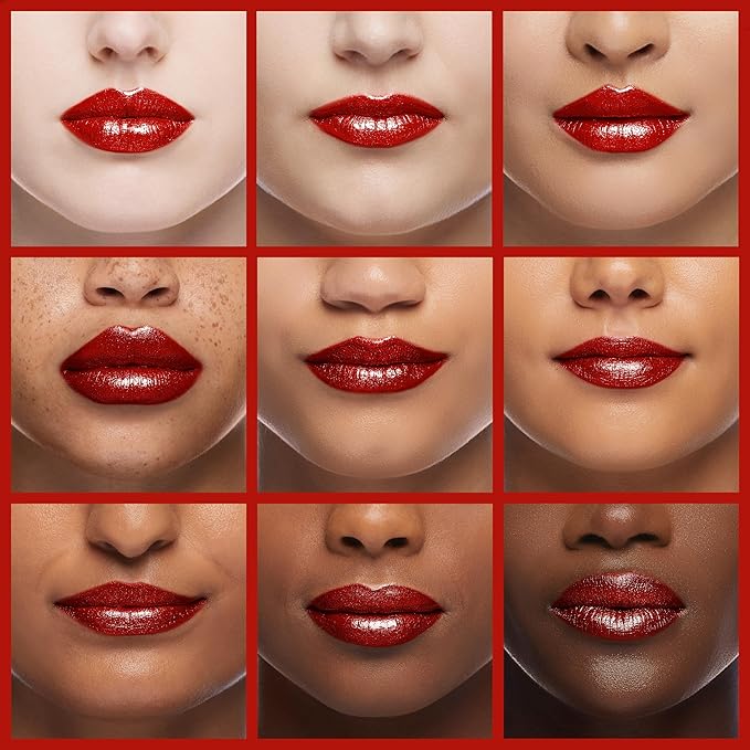 Oulac Red Lipstick Christmas Gifts for Women - Metallic 3D Shine Lightweight Hydrating Formula, High Impact Lip Color, Full Coverage Lip Makeup, Cherry Bomb(12)