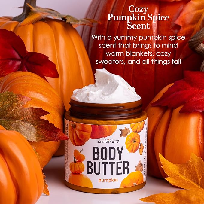 Pumpkin Body Butter with Organic Shea Butter | Pumpkin Spice Lotion for Women | Non Greasy Body Cream | Fall Body Care Favorite with Pumpkin Spice Scent