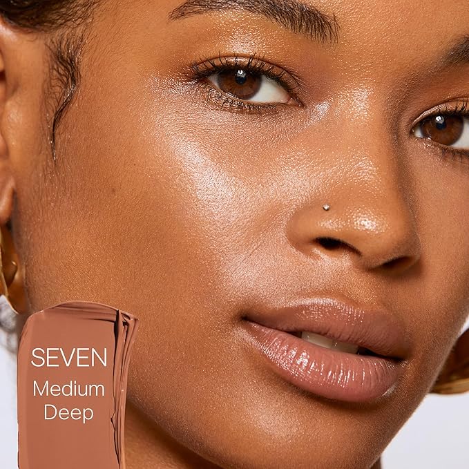 Saie Slip Tint Tinted Moisturizer with SPF 35 - Light Coverage, Glowy Skin Tint & Mineral Sunscreen for Face with Hydrating Hyaluronic Acid - Summer Makeup Essential - Shade Seven (1.35 oz)