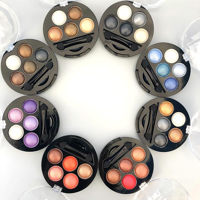 Mallofusa 5 Colors Eye Shadow Palette Powder Metallic Shimmer Eyeshadow Palette (Golden Frenzy) 4.7oz