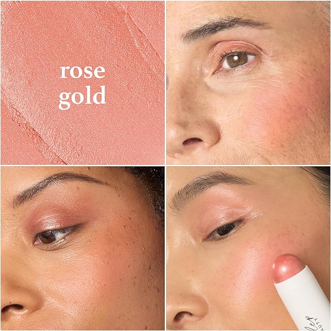 Julep Skip The Brush Cream to Powder Blush Stick - Rose Gold - Blendable and Buildable Color - 2-in-1 Blush and Lip Makeup Stick