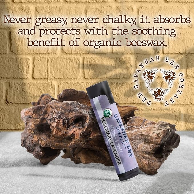 Savannah Bee Company Lip Balm - Lip Moisturizer for Chapped Lips - Hydrating Lip Balm with Pure Honey