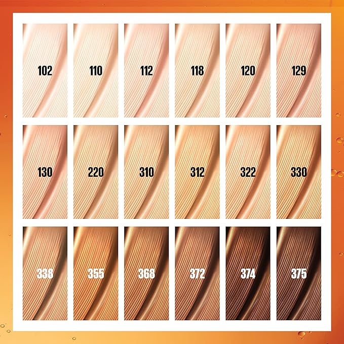 Maybelline Super Stay Up to 24HR Skin Tint, Radiant Light-to-Medium Coverage Foundation, Makeup Infused With Vitamin C, 312, 1 Count