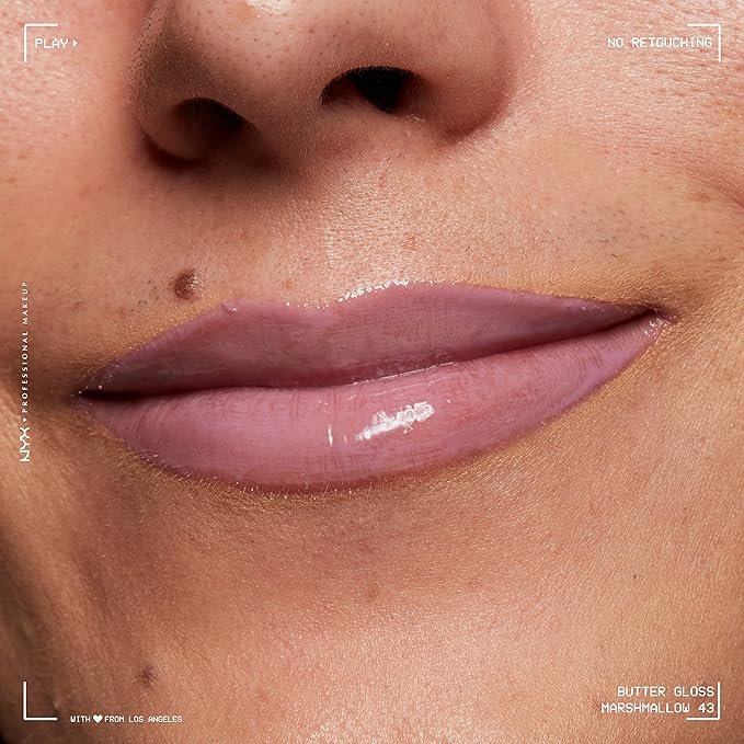 NYX PROFESSIONAL MAKEUP Butter Gloss, Non-Sticky Lip Gloss - Marshmallow (Muted Lilac)