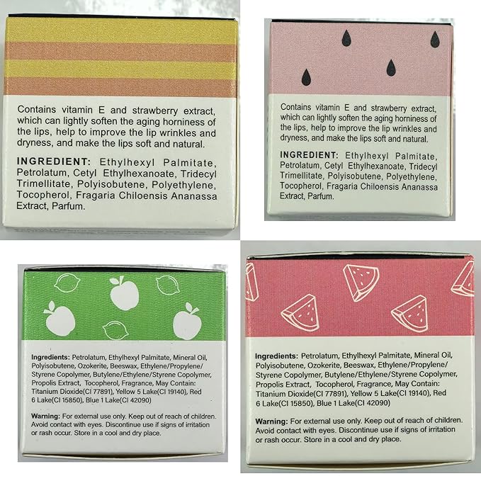 3 PCS Bee Lip Balm Lip Mask Honey Pot, Honey & Strawberry & Watermelon Lip Mask Propolis Moisturizing Lip Balm with Stick, Sleeping Lip Mask Hydrating Prevention Dry & Cracked Lip Scrubs (SET A)