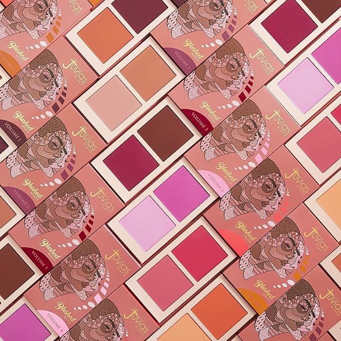 Juvia's Place Blushed Duo Blush - Two Tone Pigmented Buildable Pressed Mineral Powder - Rosy Natural Cheeks Matte Fresh Finish for All Skin Color -Volume1