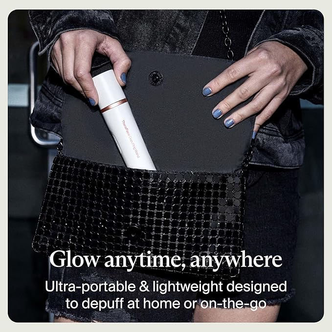 Therabody TheraFace Depuffing Wand – Cold and Heat Skincare Treatment to Depuff and Glow; Beauty Wand, Face Roller and Eye Massager for Eye Puffiness, Dark Circles and Skin Radiance (White)