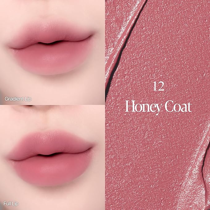 Espoir Couture Lip Tint Fitting Blur #12 Honey Coat 0.14oz | Soft and Creamy Color for Blurry Lip Look | Smudge-Proof Fixing Lip Stain | Lightweight and Comfortable Matte Finish