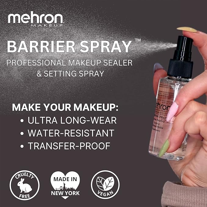 Mehron Makeup Barrier Spray | Setting Spray for Makeup | Makeup Setting Spray for Face 9 fl oz (266 ml)