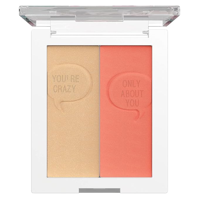 wet n wild Saved By The Bell Highlighter + Illuminator Glow Face Duo, Highlighter Makeup Powder, Illumniator Makeup Powder, Cruelty-Free Makeup, Relationship Goals,1114533 (Pack of 2)
