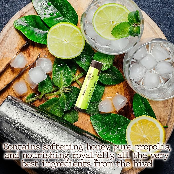 Savannah Bee Lip Balm Hanger 0.15 oz - Invigorating Mint Flavor - Natural Ingredients for Supple, Soft Lips - Convenient Hanger Design (.15 Oz, Key Lime)