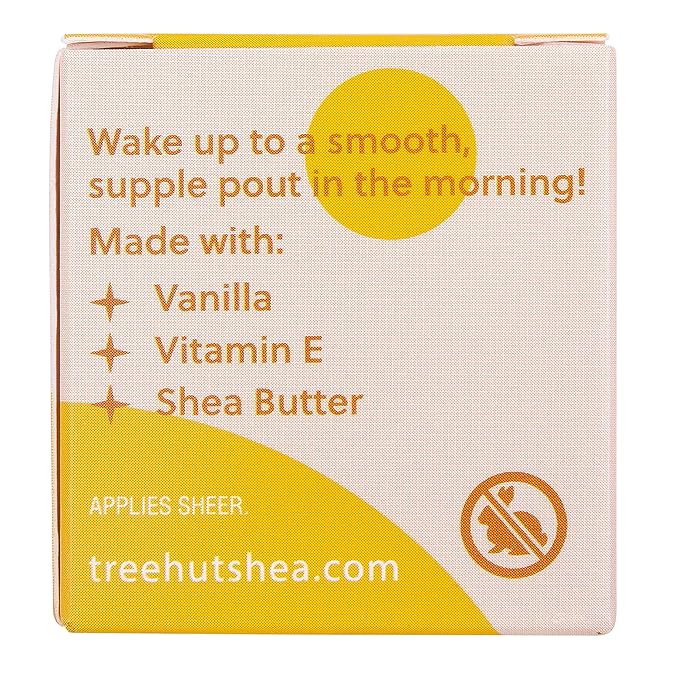 Tree Hut Vanilla Overnight Lip Mask | Leave on Overnight & Wake up to Soft, Hydrated Lips | Elevate your Self Care Routine | .6 oz.