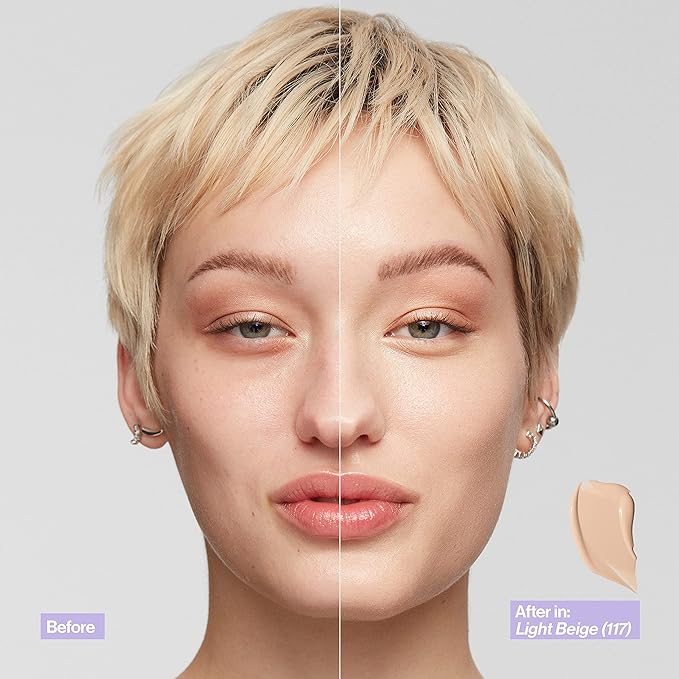 Revlon Illuminance Skin-Caring Liquid Foundation, Hyaluronic Acid, Hydrating and Nourishing Formula with Medium Coverage, 105 Cream Ivory (Pack of 1)