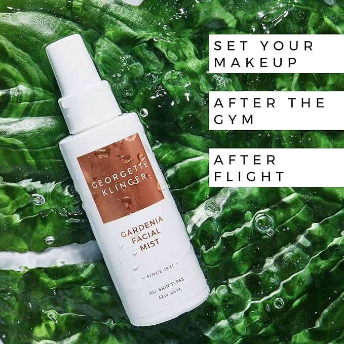 Georgette Klinger Gardenia Facial Mist - Collagen-Infused Face Spray, Long-Lasting Makeup, Hydration for Dewy and Smooth Skin, Anti Aging for All Skin Types- 4.2 oz