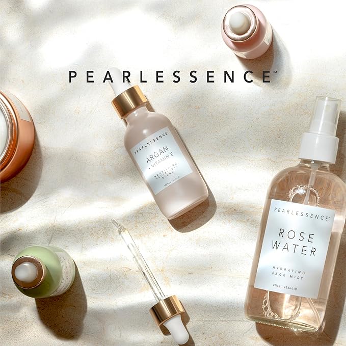 Pearlessence Rosehip Balancing Facial Oil + Rosehip Fruit Oil & Vitamin C - Daily Hydration to Balance & Revive Skin | Adds Moisture to Dry Skin | Made in USA & Cruelty Free (1.83 fl oz each, 2 Pack)