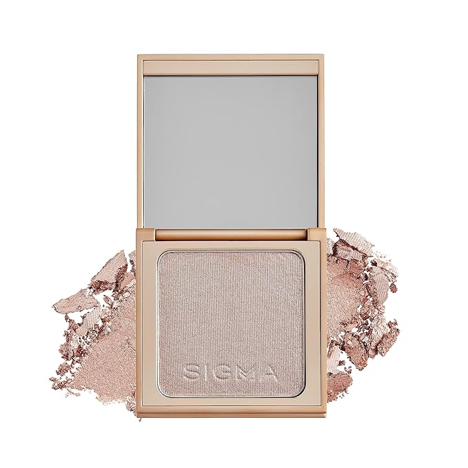 Sigma Beauty Highlighter Makeup – Illuminating Highlighting Powder for Face, Sheer Glimmer Face Highlighter for Cheeks, Cupid’s Bow, & Brow Bone (Twilight, Pinky Quartz Metallic)