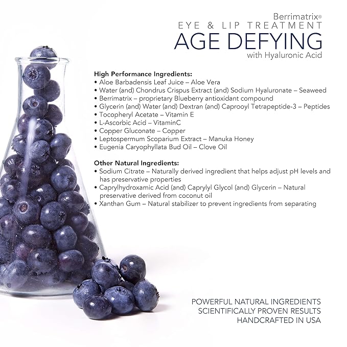 Airelle Age-Defying Eye and Lip Treatment | Anti Aging, Helps Reduce Wrinkles, Fine Lines | Dermatologist Recommended | Hyaluronic Acid, Berrimatrix | Natural Ingredients | .3 Fl Oz