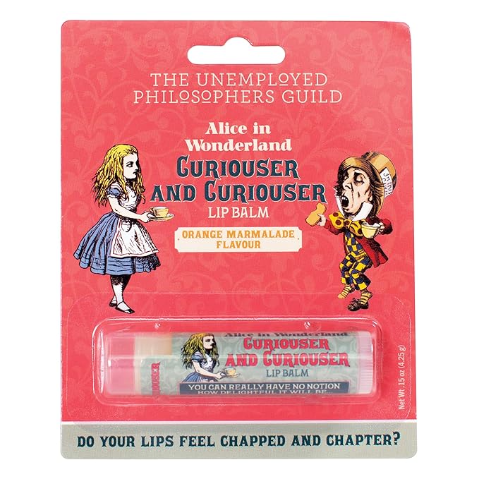 Alice in Wonderland Curioser and Curioser Lip Balm Tube, Orange Marmalade Flavored - Cruelty-Free and Made in the USA with Natural and Imported Ingredients