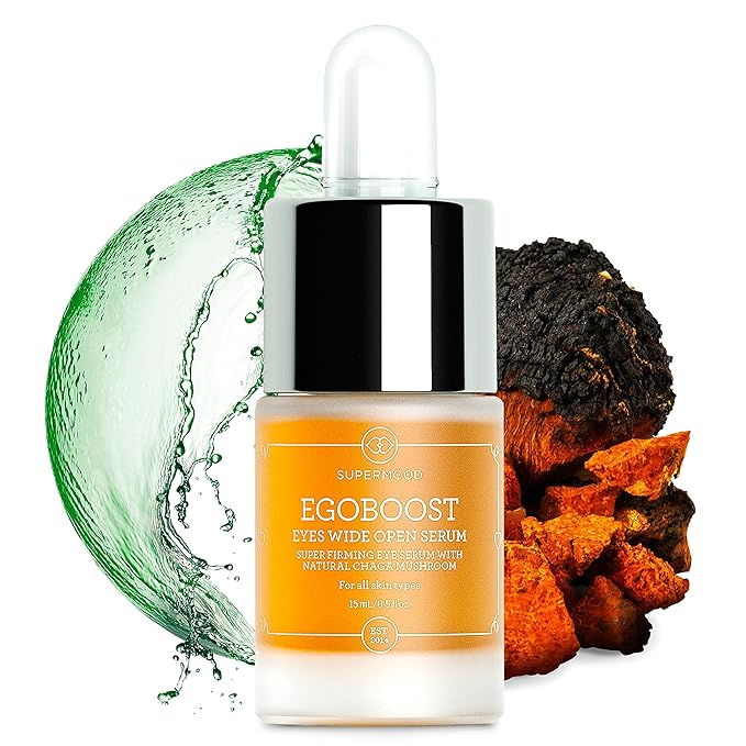 Egoboost Eye Serum - Eye Serum for Dark Circles and Puffiness, Hydrating Serum, Bright and Tight Eye Serum in Facial Skin Care Products, Mushroom Extract Eye Serum for Wrinkles