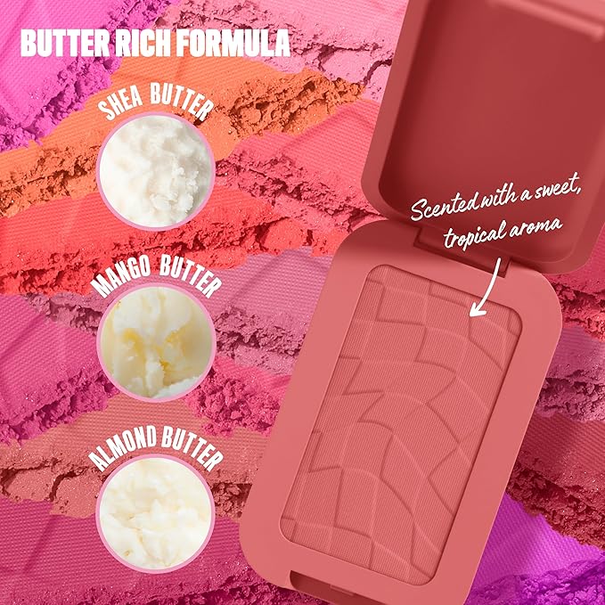 NYX PROFESSIONAL MAKEUP Buttermelt Powder Blush, Fade and Transfer-Resistant Blush, Up to 12HR Make Up Wear, Vegan Formula - Feeling Butta