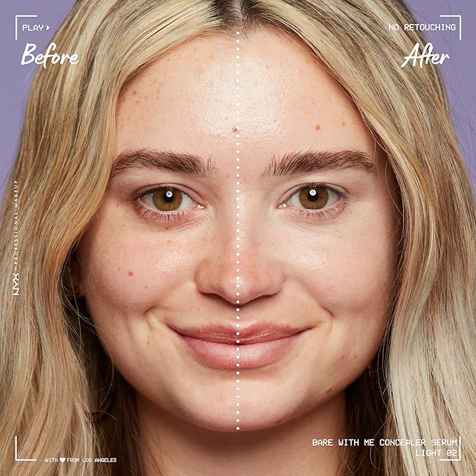 NYX PROFESSIONAL MAKEUP Plump Right Back Plumping Serum & Primer, With Hyaluronic Acid & Bare With Me Concealer Serum, Up To 24Hr Hydration - Light