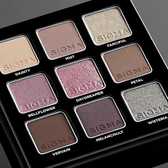 Sigma Beauty On-the-Go Eyeshadow Palette - Hazy - 9 Bold Eyeshadow Shades in Matte, Shimmer and metallic Finishes - Highly Pigmented Vegan Eye Makeup Palette - Clean Beauty Products
