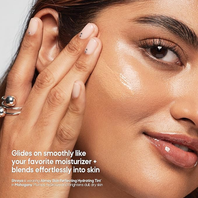 Almay Hydrating Liquid Foundation Tint, Lightweight with Light Coverage, Naturally Dewy Finish, Hypoallergenic, Dermatologist TestedFragrance Free, 100 Ivory, 0.94 fl oz.