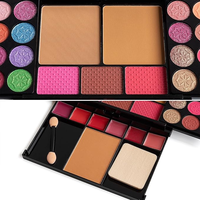 All in One Makeup Kit - 36 Eyeshadow Palette, 28 Lip Gloss, 4 Concealer, 3 Blusher, 1 Highlight & Contour, Bronzer, Glitter Cream, 1 Brush - Face Eye Make Up Set Gift for Beginners And Pros