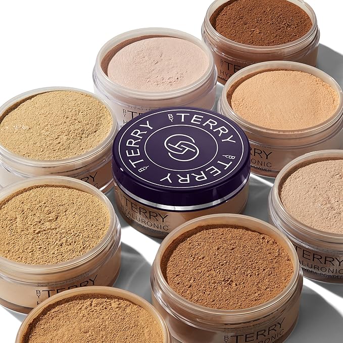 By Terry Hyaluronic Tinted Hydra-Powder, Non-Drying Loose Face Setting Powder, Blur Imperfections & Mattify, Medium Fair, 0.35 oz