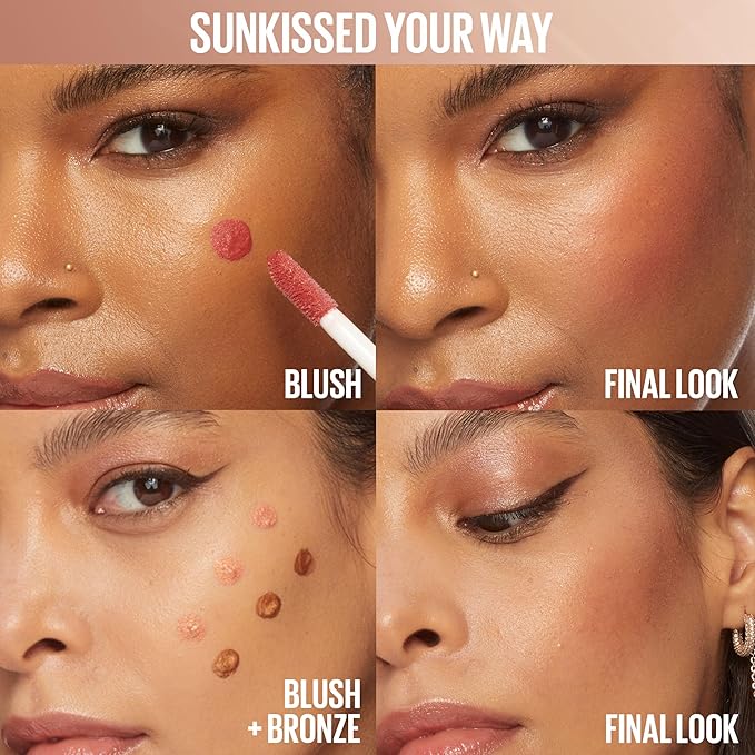 Maybelline Sunkisser Multi-Use Liquid Blush and Bronzer, Blendable, Longwear, Glowy Make Up, Sun Tempt, 1 Count