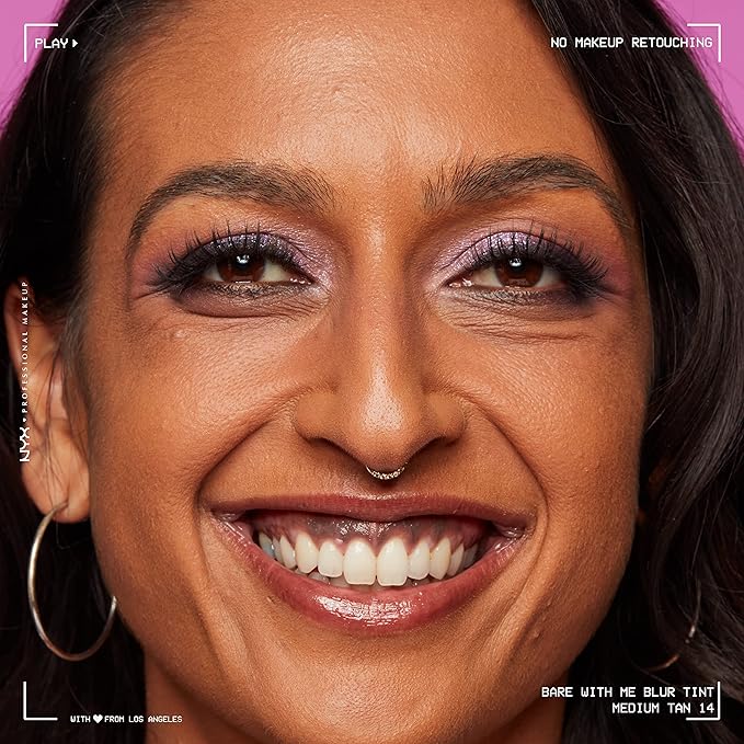 NYX PROFESSIONAL MAKEUP Bare With Me Blur Skin Tint Foundation Make Up with Matcha, Glycerin & Niacinamide - Medium Tan