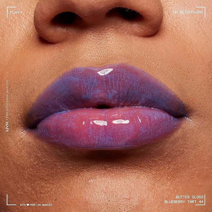 NYX PROFESSIONAL MAKEUP Butter Gloss, Non-Sticky Lip Gloss - Blueberry Tart (Periwinkle Blue)