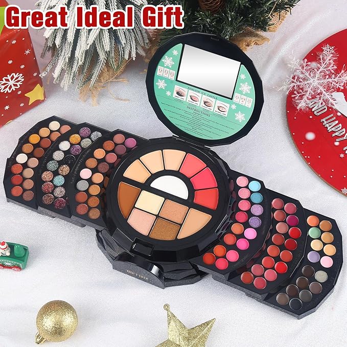 109 Colors Makeup Kit for Women Girl Full Kit Gift Set with Mirror All in One Make up Palette Included Eyeshadow Glitter Lipstick Concealer Eyeliner Eyebrow Highlighter Contour Blusher Compact PowderY