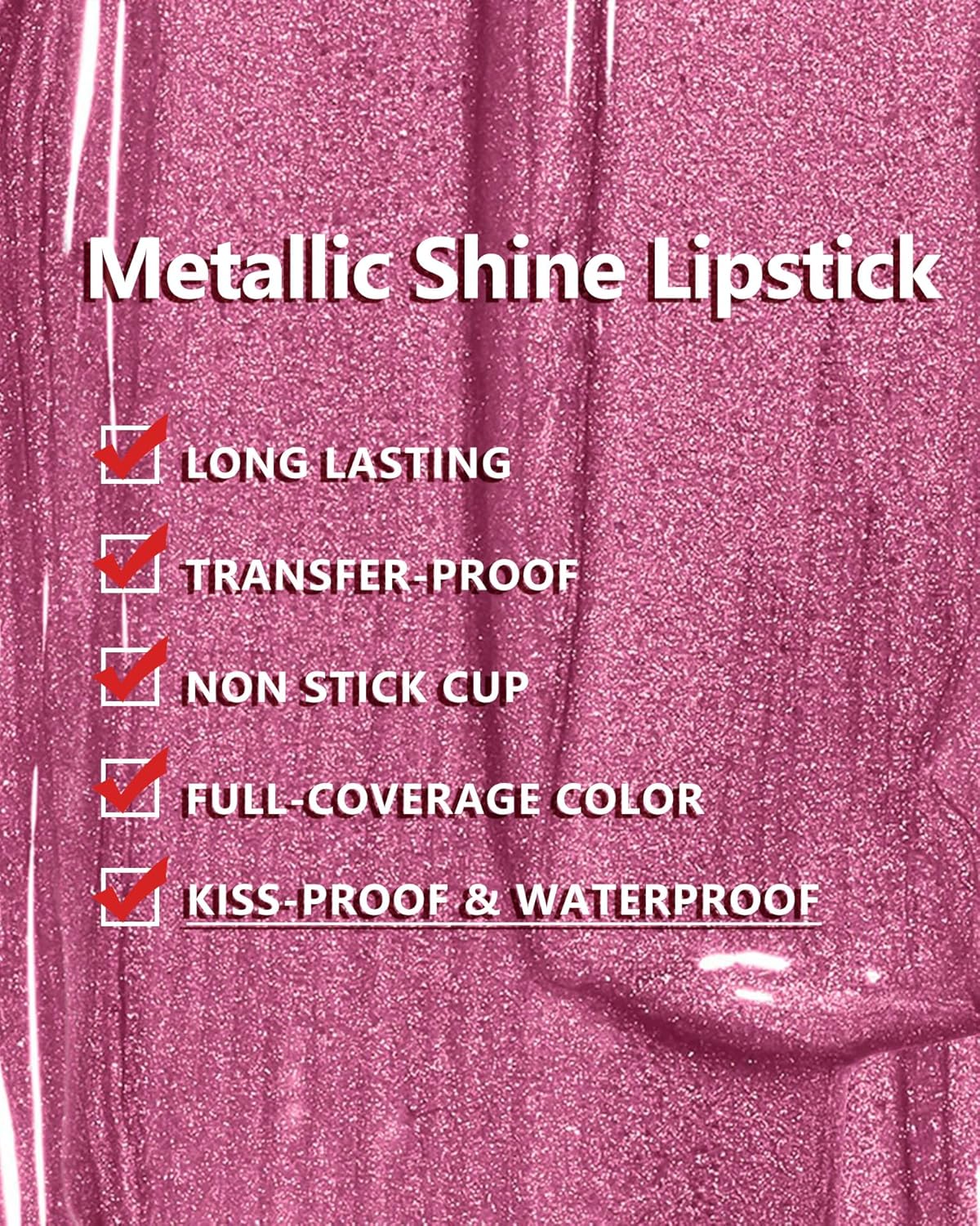 MAKI YIKA Purple Lipstick for Women Metallic Lipsticks Glitter Long Lasting Lipstick No Smudge No Transfer Liquid Pink Lip Gloss (BR07 Promise Me)