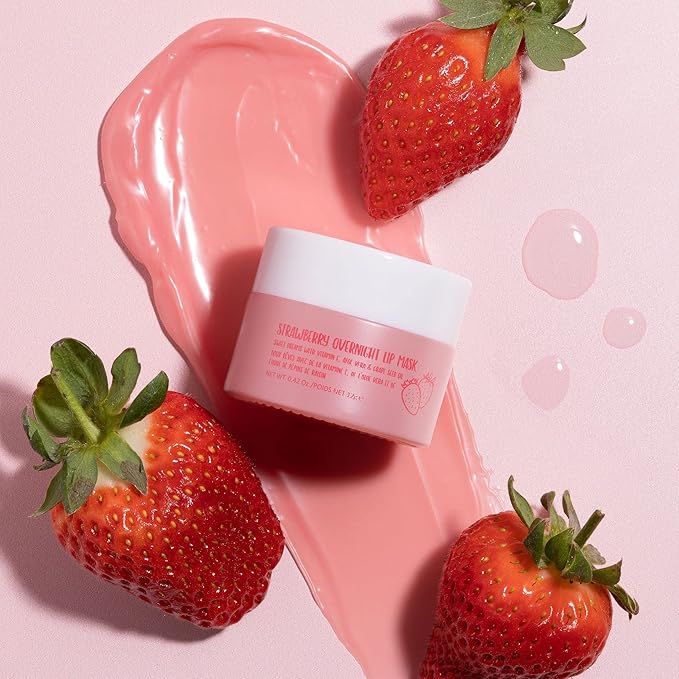W7 Sweet Dreams Overnight Lip Mask Trio - Strawberry, Apple & Grapefruit Flavor 3 Pack - Vitamin E, Aloe Vera and Grape Seed Oil - For Hydrated, Full Looking & Irresistible Lips