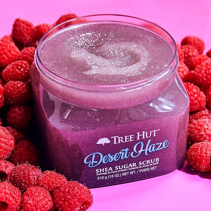 Tree Hut Desert Haze Shea Sugar Scrub | Exfoliating Body Scrub Removes Dead, Dry Skin for a Soft & Hydrated Feel | Nourishing Essential Body Care | 18 fl oz.