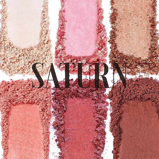 READY TO SHINE Pocket-Sized Small Eyeshadow Palette with 6 Highly Pigmented Matte, Frost, and Shimmer, Saturn Voyage Mini Travel Eyeshadow Palette